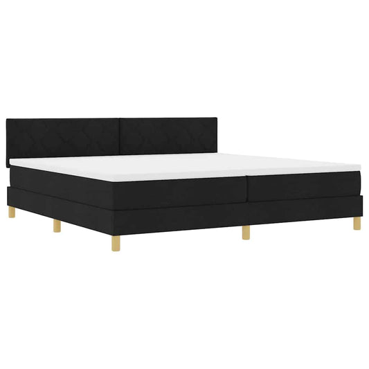 vidaXL Κρεβάτι box spring με στρώμα Μαύρο 200 x 200 cm ύφασμα