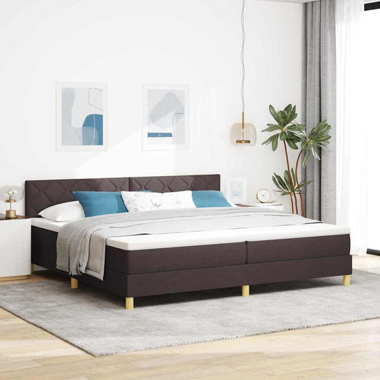 vidaXL Κρεβάτι box spring με στρώμα με στρώμα Σκούρο καφέ Σκούρο καφέ