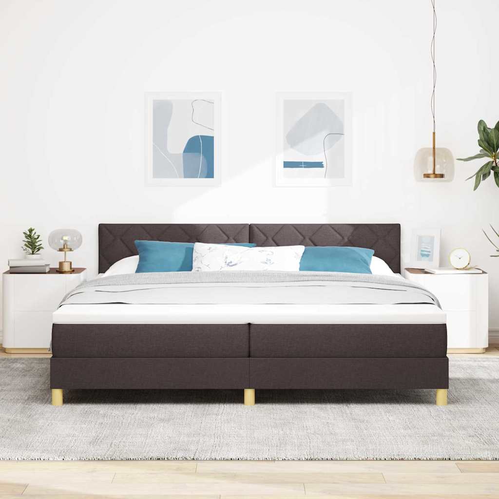 vidaXL Κρεβάτι box spring με στρώμα με στρώμα Σκούρο καφέ Σκούρο καφέ