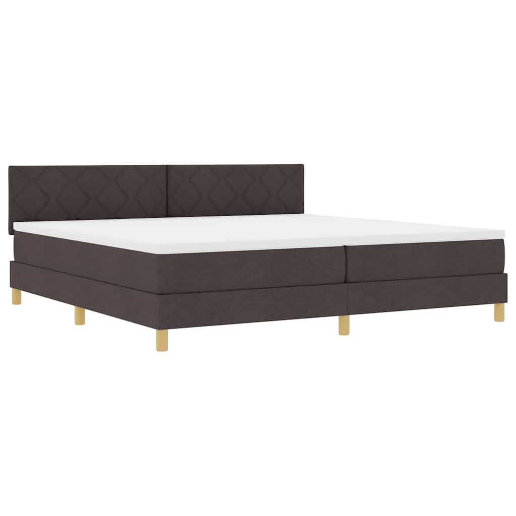 vidaXL Κρεβάτι box spring με στρώμα με στρώμα Σκούρο καφέ Σκούρο καφέ