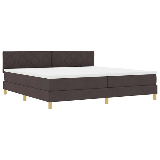 vidaXL Κρεβάτι box spring με στρώμα με στρώμα Σκούρο καφέ Σκούρο καφέ