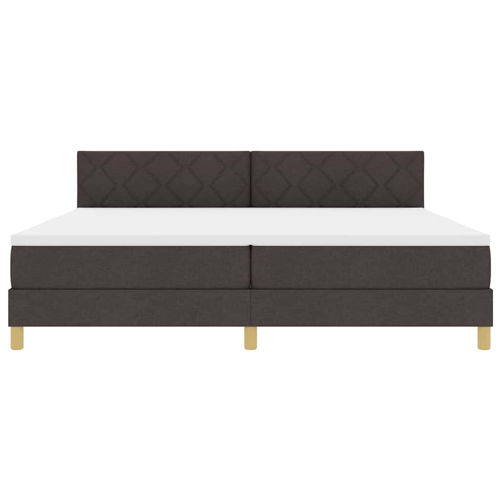 vidaXL Κρεβάτι box spring με στρώμα με στρώμα Σκούρο καφέ Σκούρο καφέ