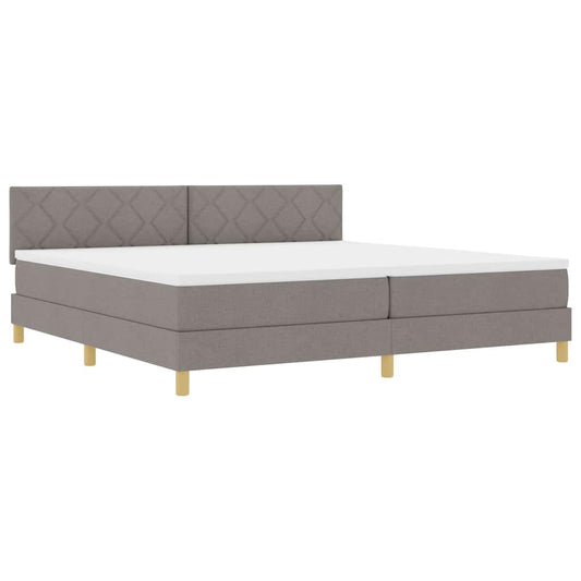 vidaXL Κρεβάτι box spring με στρώμα Taupe 200 x 200 cm ύφασμα