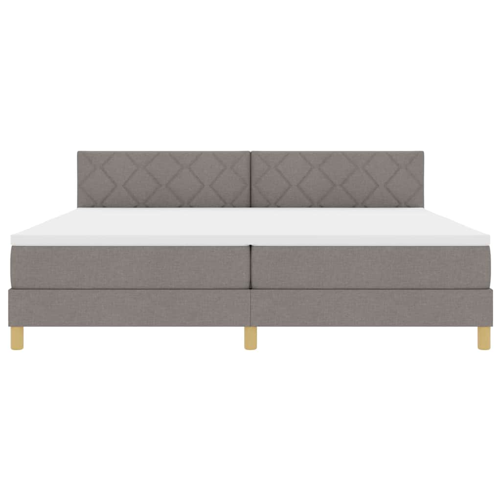 vidaXL Κρεβάτι box spring με στρώμα Taupe 200 x 200 cm ύφασμα
