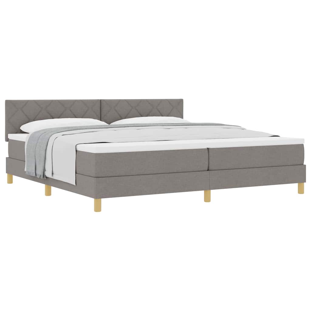 vidaXL Κρεβάτι box spring με στρώμα Taupe 200 x 200 cm ύφασμα
