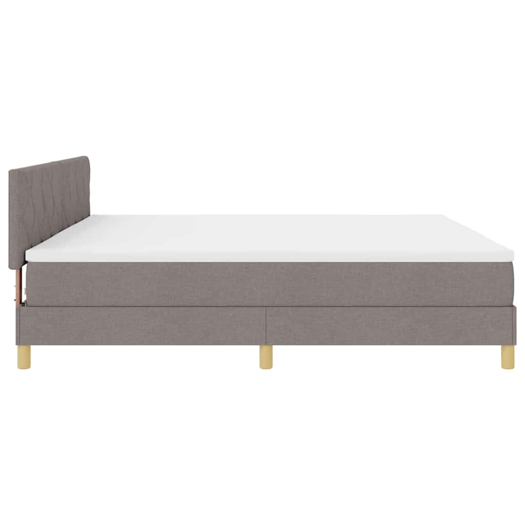 vidaXL Κρεβάτι box spring με στρώμα Taupe 200 x 200 cm ύφασμα