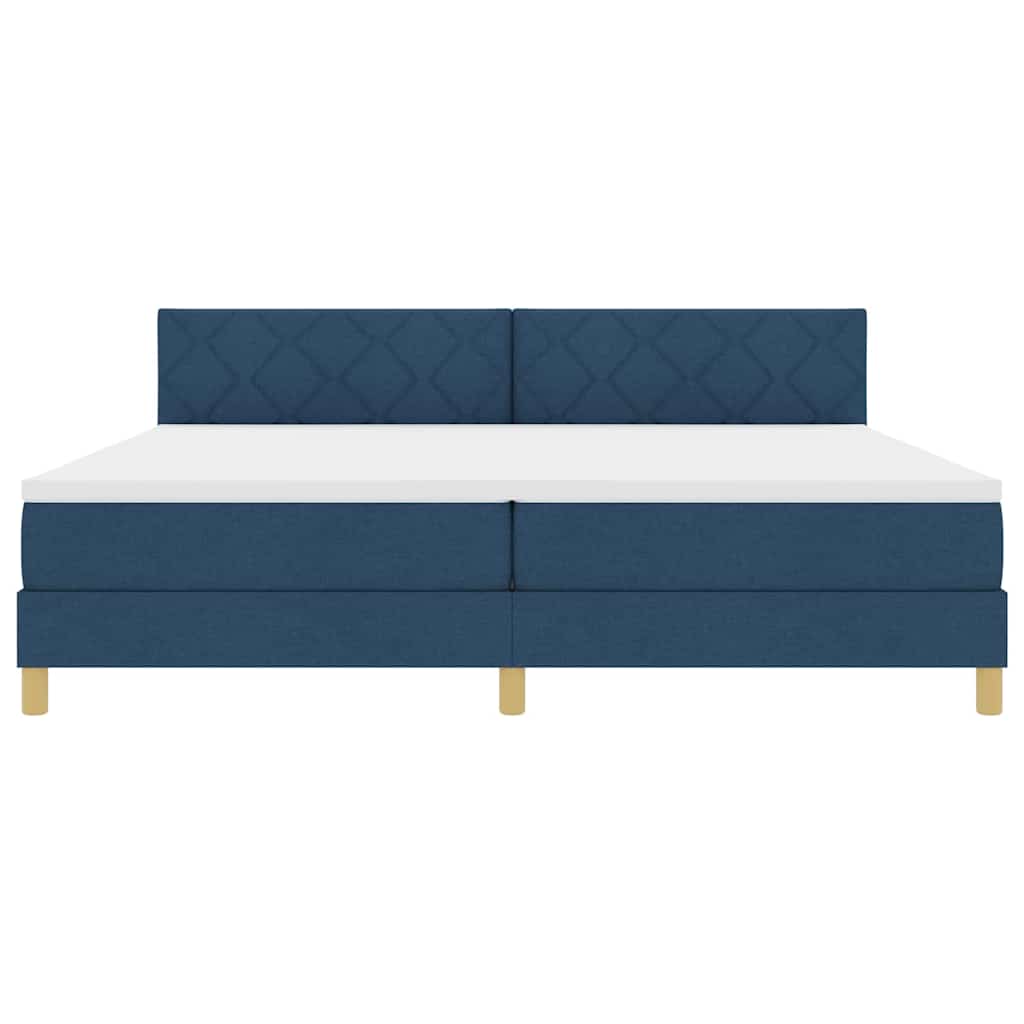 vidaXL Κρεβάτι box spring με στρώμα με στρώμα Μπλε 200 x 200 cm ύφασμα