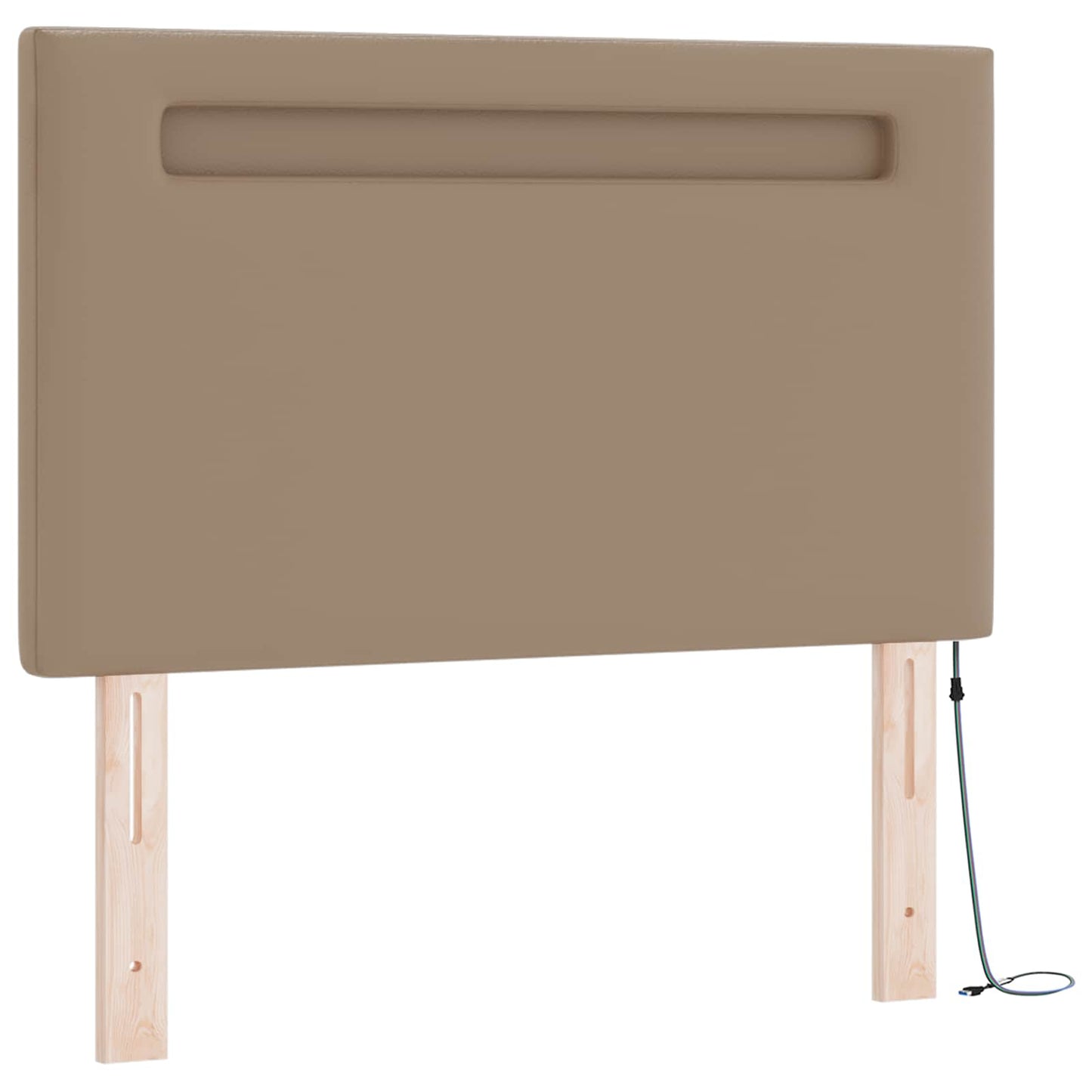 vidaXL Κρεβάτι με ελατήρια Καπουτσίνο 90 x 190 cm Τεχνητό δέρμα