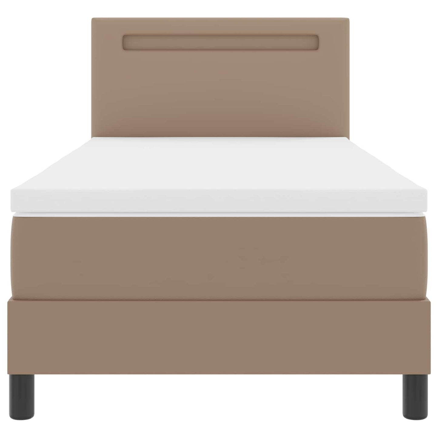 vidaXL Κρεβάτι με ελατήρια Καπουτσίνο 90 x 190 cm Τεχνητό δέρμα