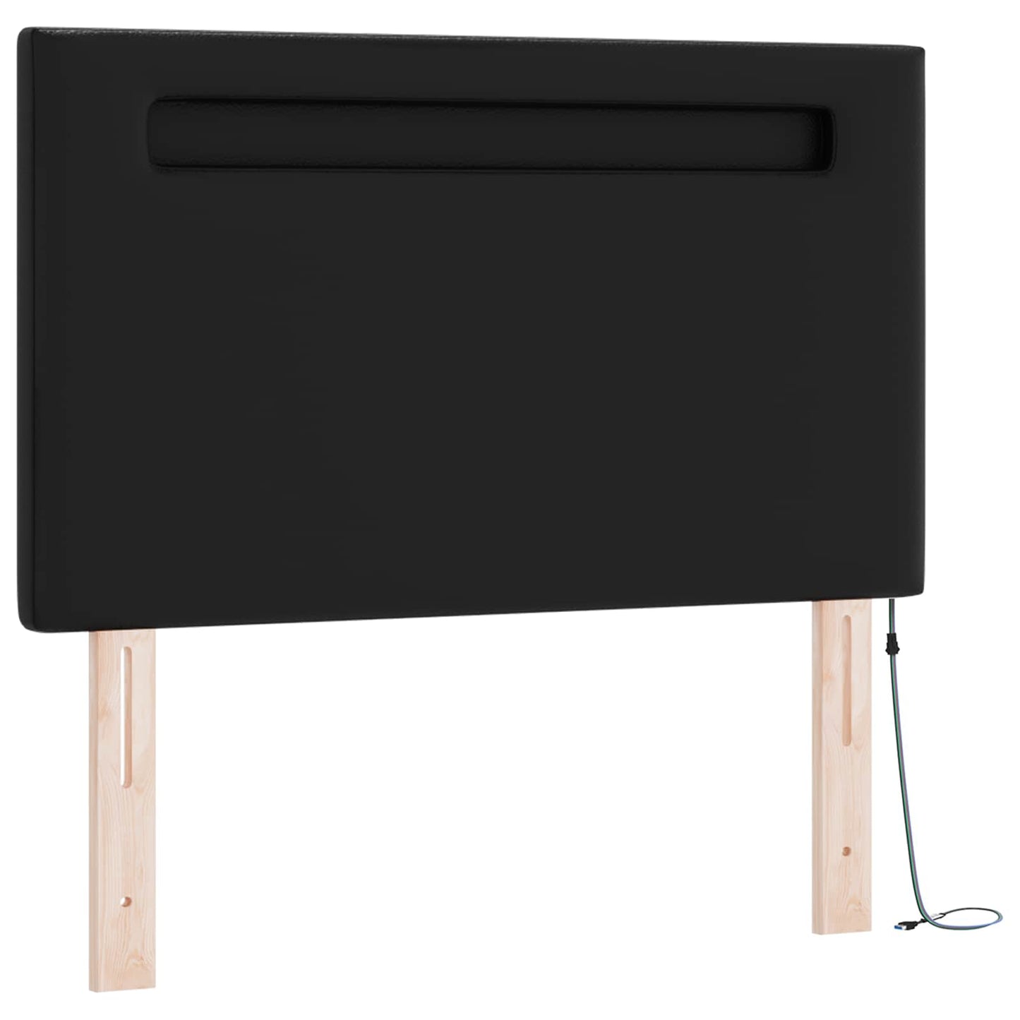 vidaXL Κρεβάτι με ελατήρια με στρώμα Μαύρο 90 x 200 cm Τεχνητό δέρμα