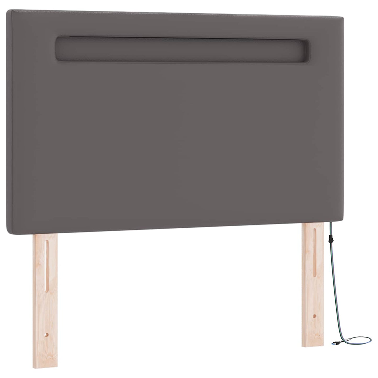 vidaXL Κρεβάτι με ελατήρια με στρώμα Γκρι 90 x 200 cm Τεχνητό δέρμα