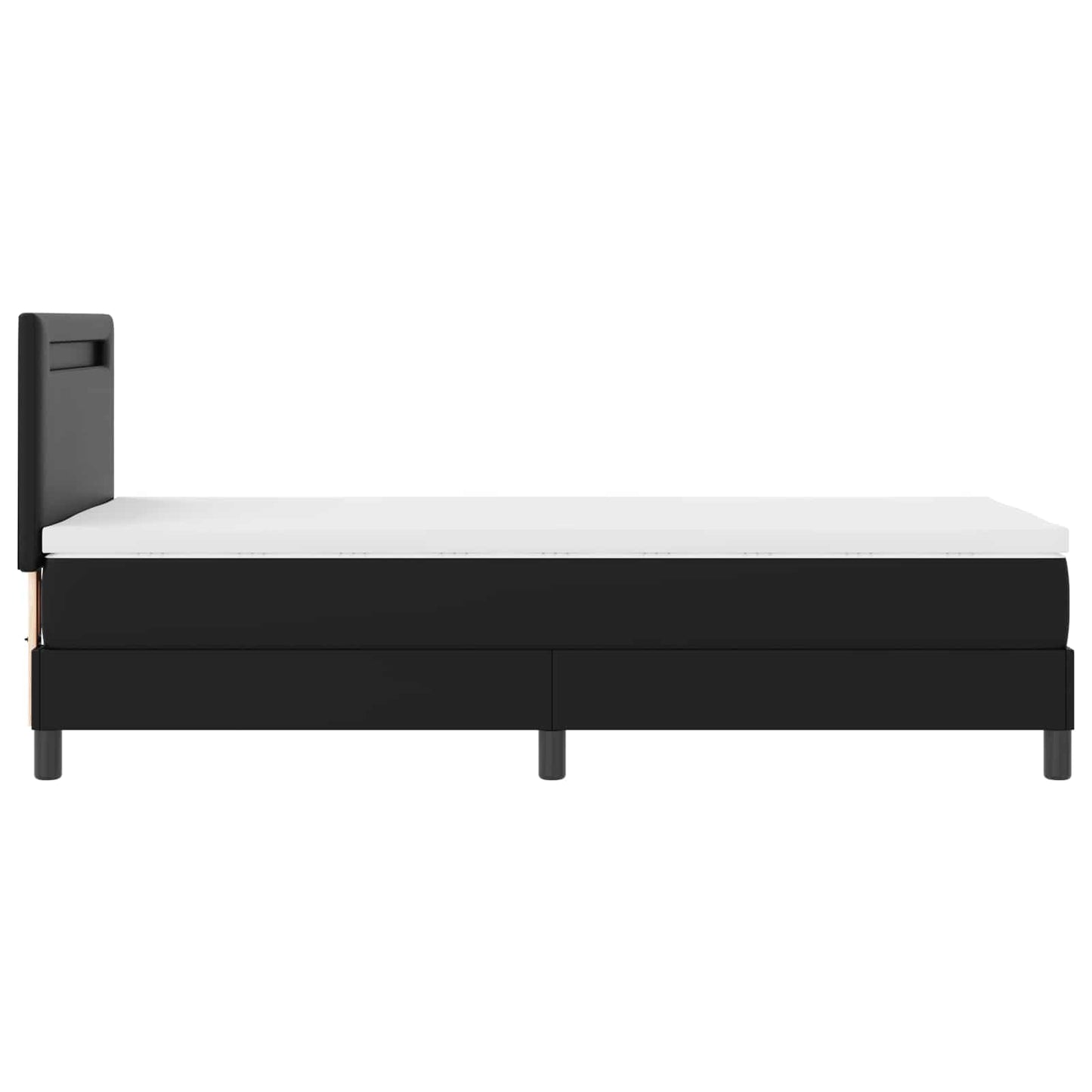 vidaXL Κρεβάτι με ελατήρια με στρώμα Μαύρο 100 x 200 cm Τεχνητό δέρμα