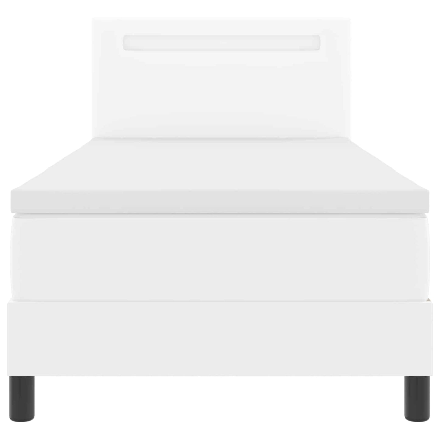 vidaXL Κρεβάτι με ελατήρια με στρώμα Λευκό 100 x 200 cm Τεχνητό δέρμα