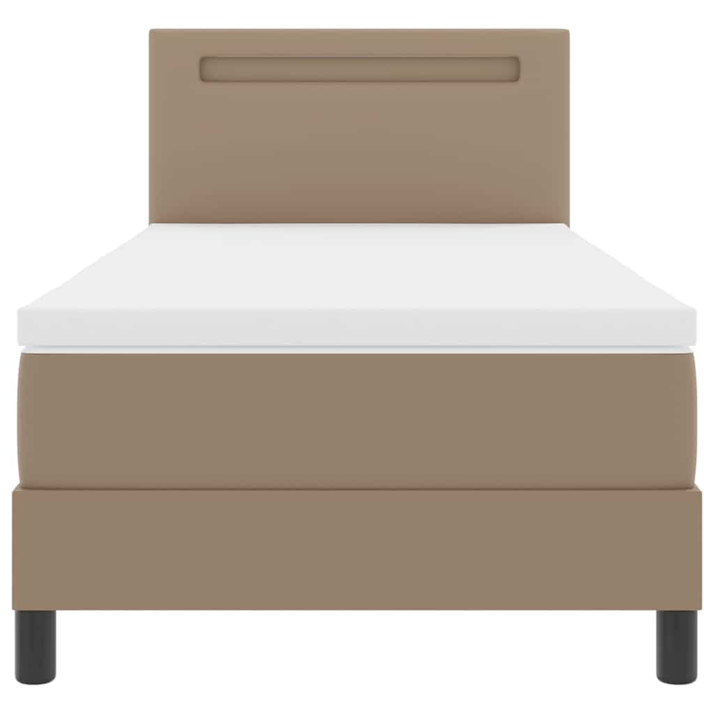 vidaXL Σκελετός κρεβατιού με στρώμα με στρώμα Καπουτσίνο 100 x 200 cm