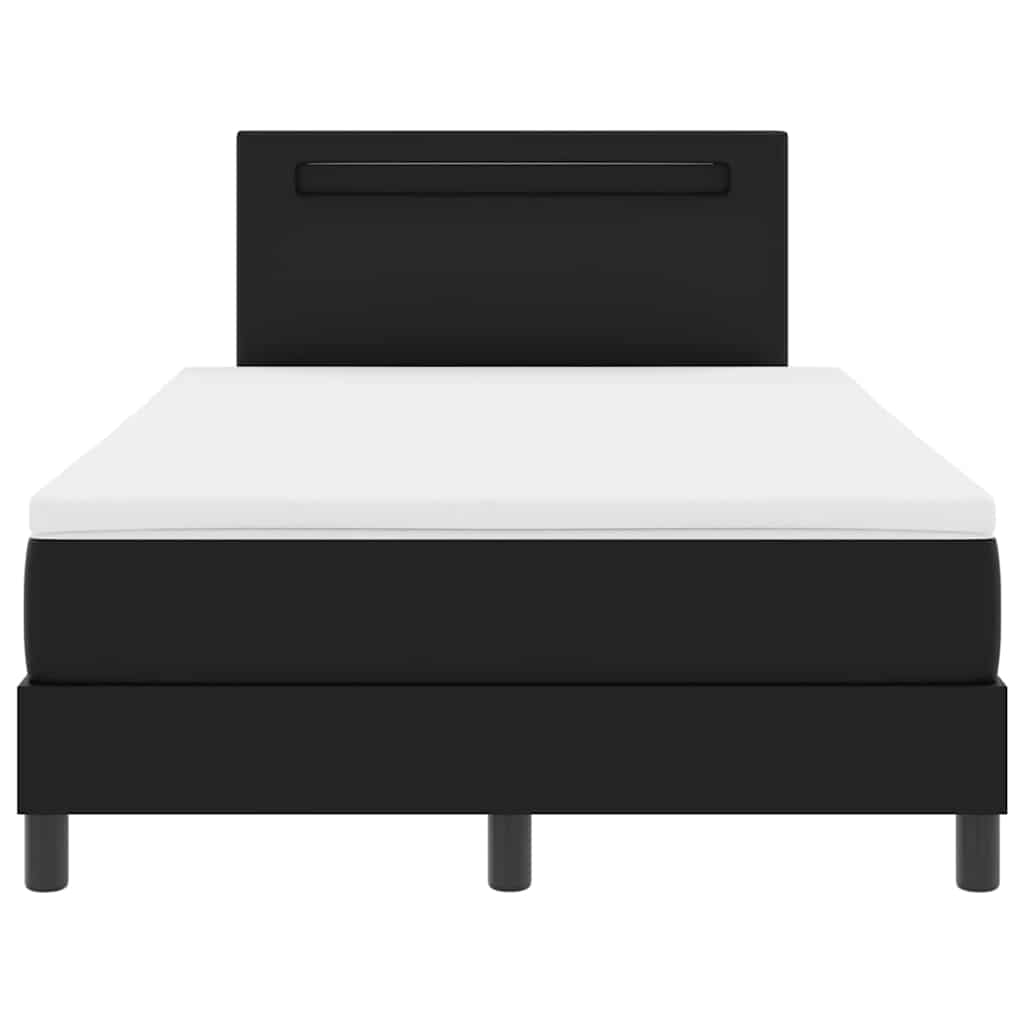 vidaXL Σκελετός κρεβατιού με στρώμα Μαύρο 120 x 190 cm Τεχνητό δέρμα