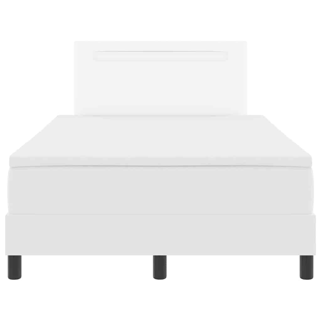 vidaXL Σκελετός κρεβατιού με στρώμα Λευκό 120 x 190 cm Τεχνητό δέρμα