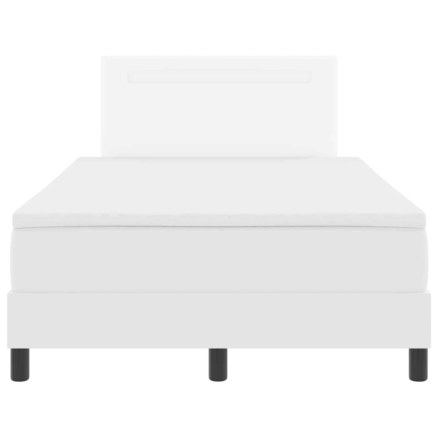 vidaXL Κρεβάτι με ελατήρια με στρώμα Λευκό 120 x 190 cm Τεχνητό δέρμα