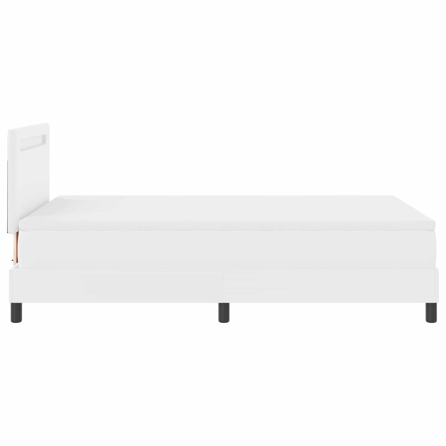 vidaXL Κρεβάτι με ελατήρια με στρώμα Λευκό 120 x 190 cm Τεχνητό δέρμα