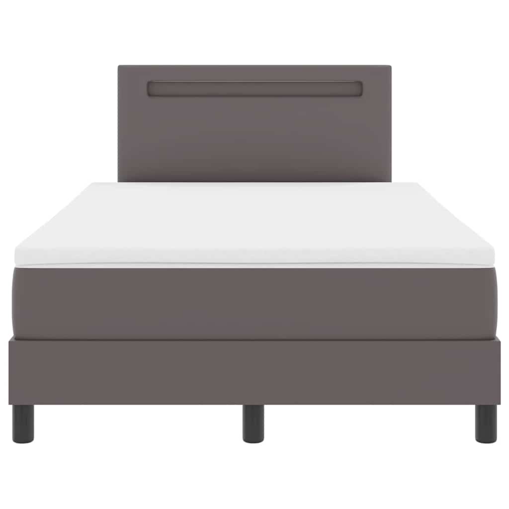 vidaXL Σκελετός κρεβατιού με στρώμα Γκρι 120 x 190 cm Τεχνητό δέρμα
