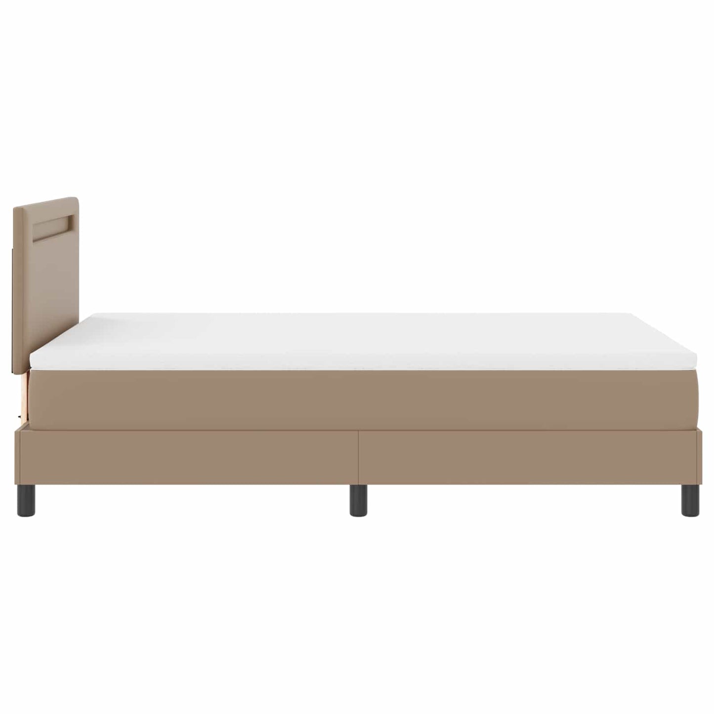 vidaXL Κρεβάτι με ελατήρια Καπουτσίνο 120 x 190 cm Τεχνητό δέρμα
