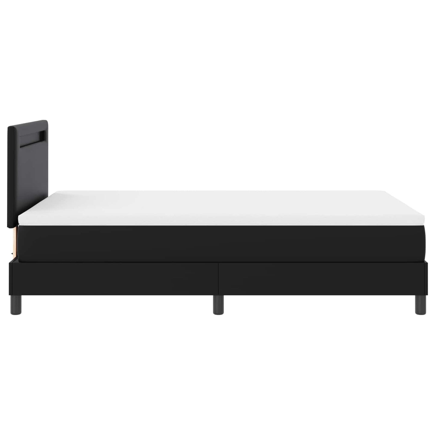 vidaXL Κρεβάτι με ελατήρια με στρώμα Μαύρο 120 x 200 cm Τεχνητό δέρμα