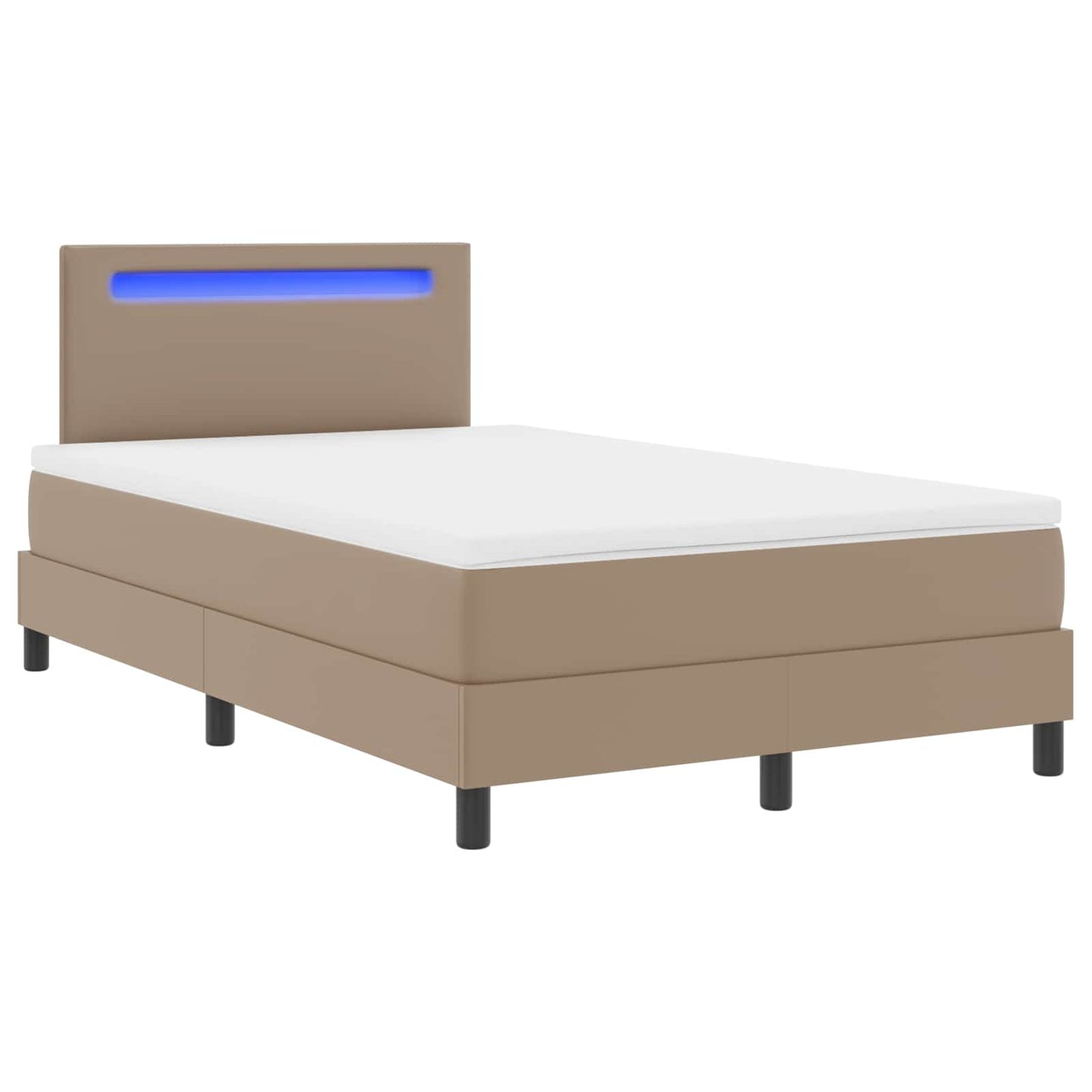 vidaXL Κρεβάτι με ελατήρια Καπουτσίνο 120 x 200 cm Τεχνητό δέρμα
