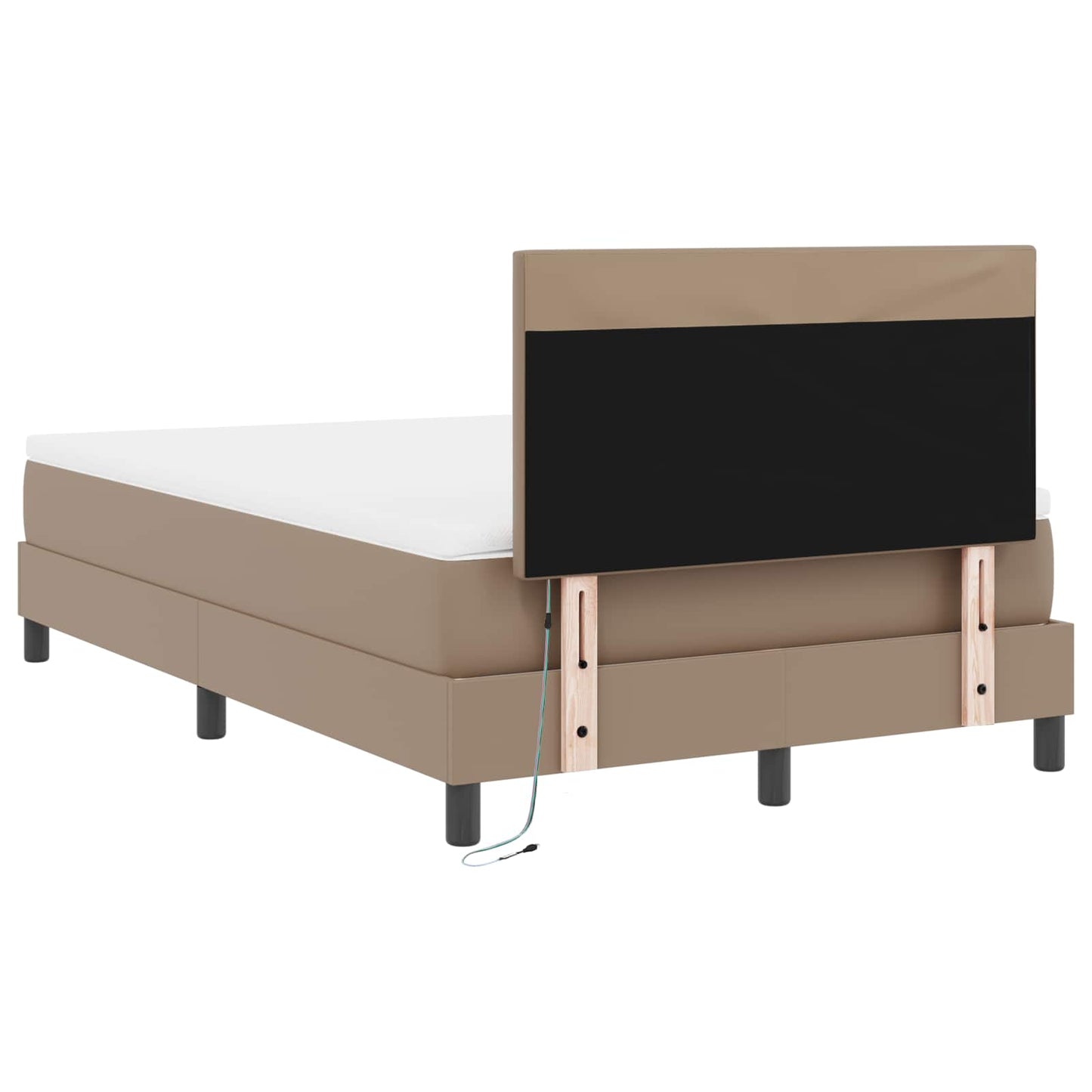 vidaXL Κρεβάτι με ελατήρια Καπουτσίνο 120 x 200 cm Τεχνητό δέρμα