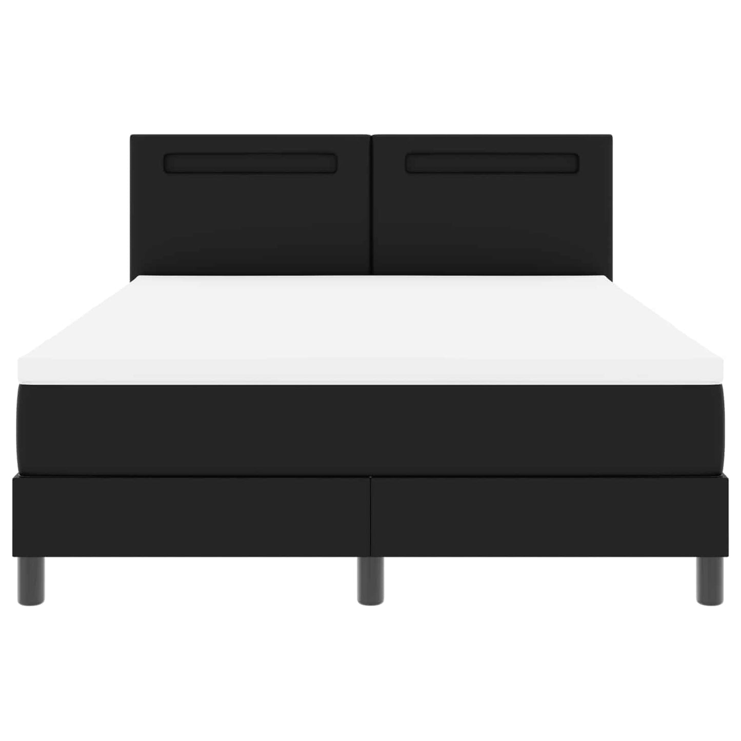 vidaXL Κρεβάτι με ελατήρια με στρώμα Μαύρο 140 x 190 cm Τεχνητό δέρμα