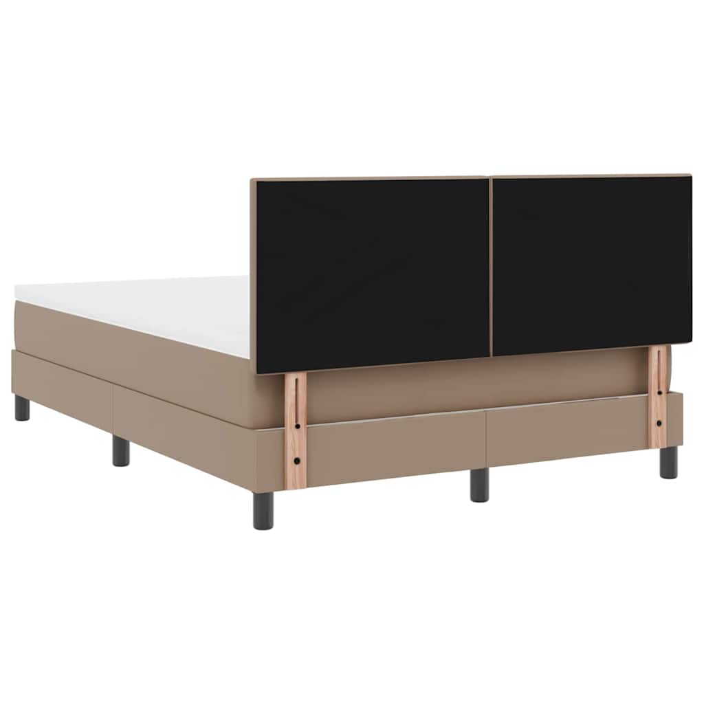 vidaXL Κρεβάτι με Στρώμα Καπουτσίνο 140 x 190 cm Τεχνητό δέρμα