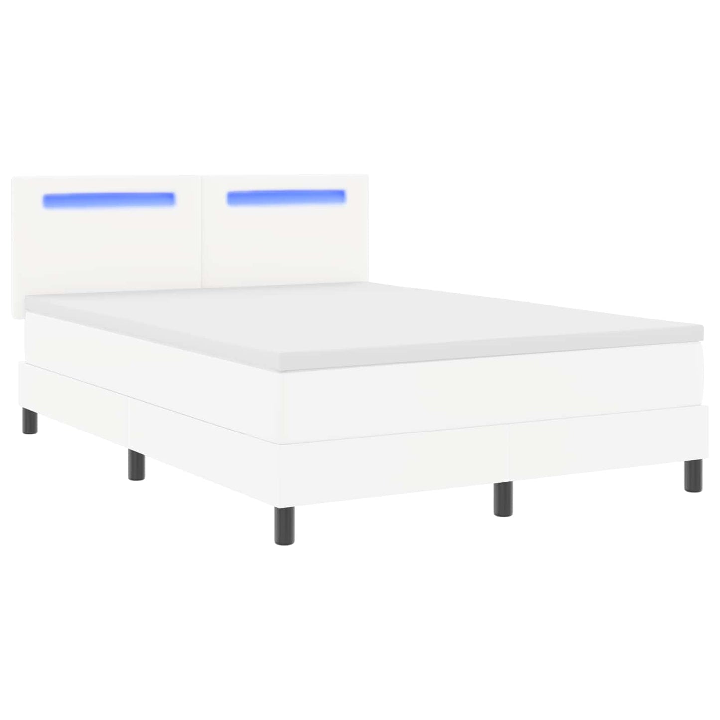 vidaXL Κρεβάτι με ελατήρια με στρώμα Λευκό 160 x 200 cm Τεχνητό δέρμα