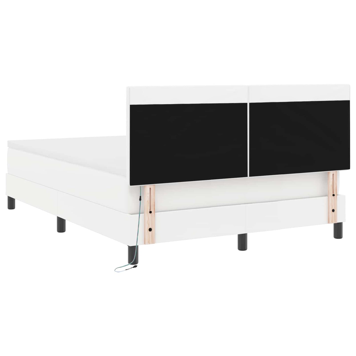 vidaXL Κρεβάτι με ελατήρια με στρώμα Λευκό 160 x 200 cm Τεχνητό δέρμα