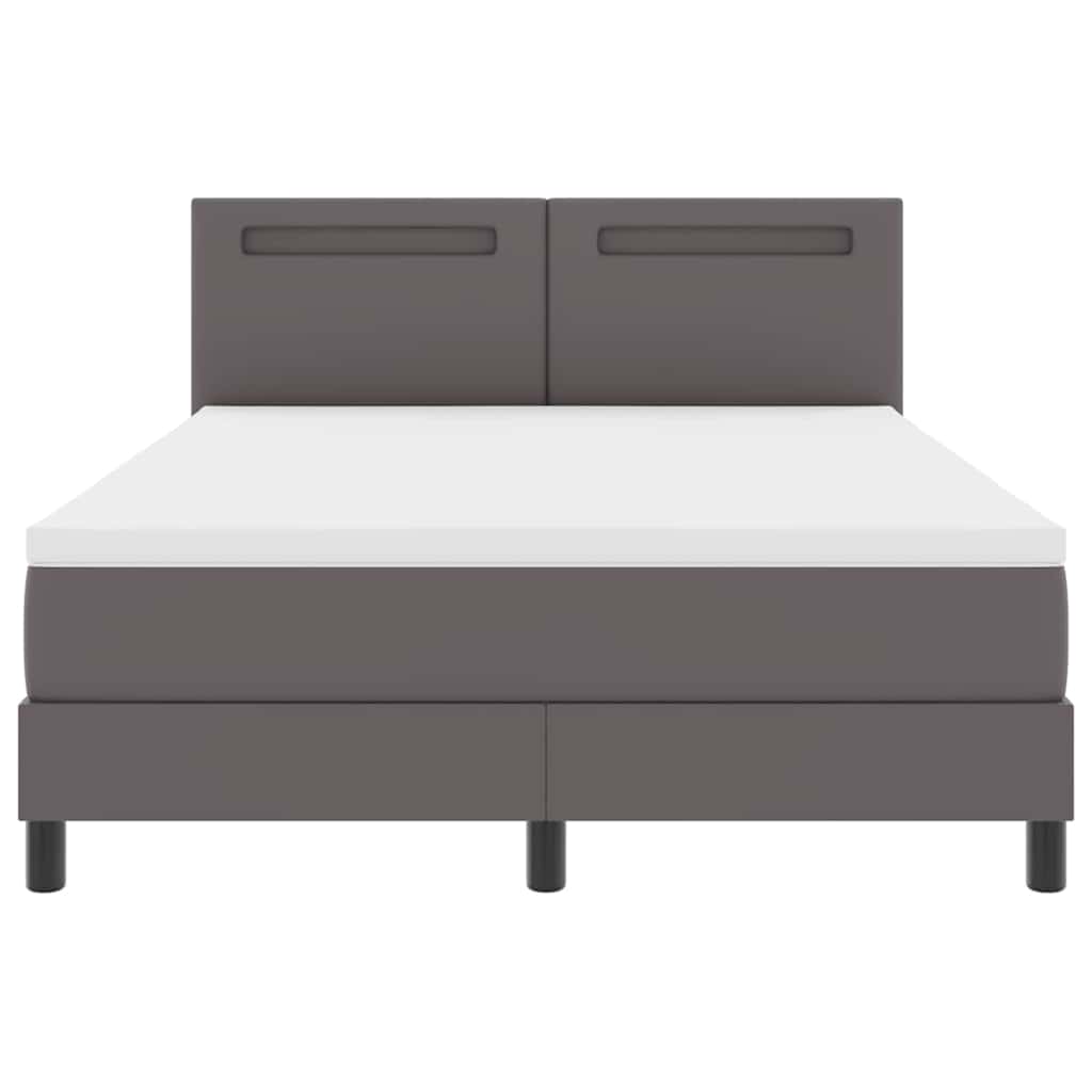 vidaXL Σκελετός κρεβατιού με στρώμα Γκρι 160 x 200 cm Τεχνητό δέρμα