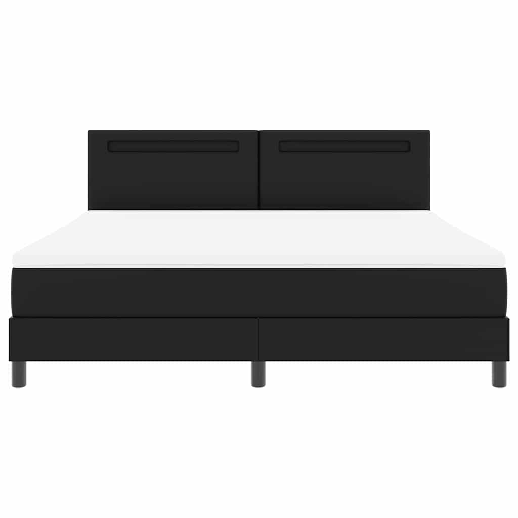 vidaXL Σκελετός κρεβατιού με στρώμα Μαύρο 180 x 200 cm Τεχνητό δέρμα