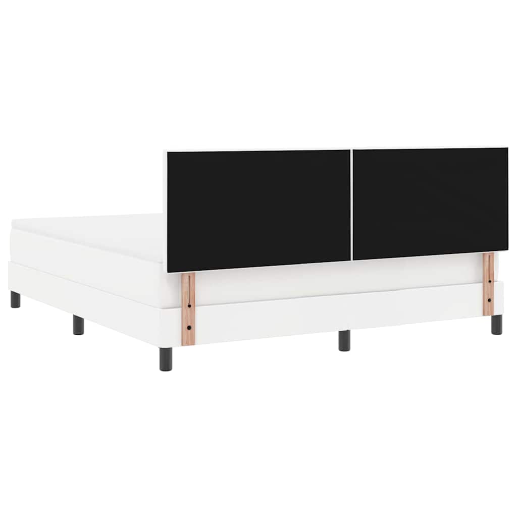 vidaXL Σκελετός κρεβατιού με στρώμα Λευκό 180 x 200 cm Τεχνητό δέρμα