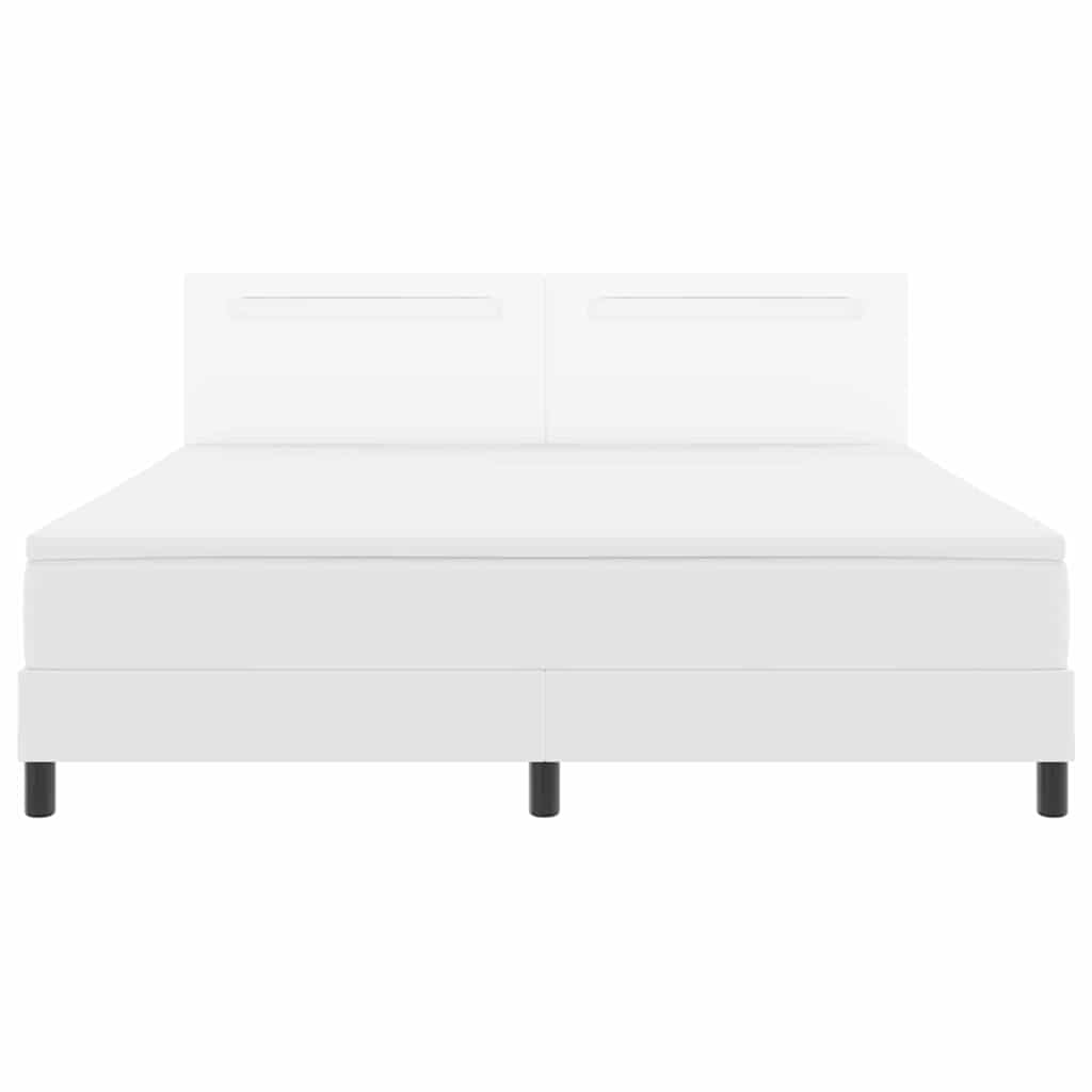 vidaXL Σκελετός κρεβατιού με στρώμα Λευκό 180 x 200 cm Τεχνητό δέρμα