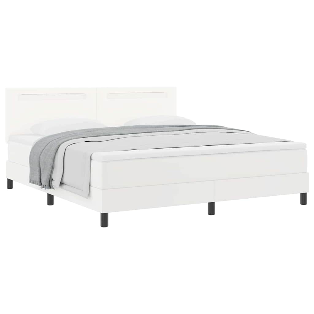 vidaXL Σκελετός κρεβατιού με στρώμα Λευκό 180 x 200 cm Τεχνητό δέρμα