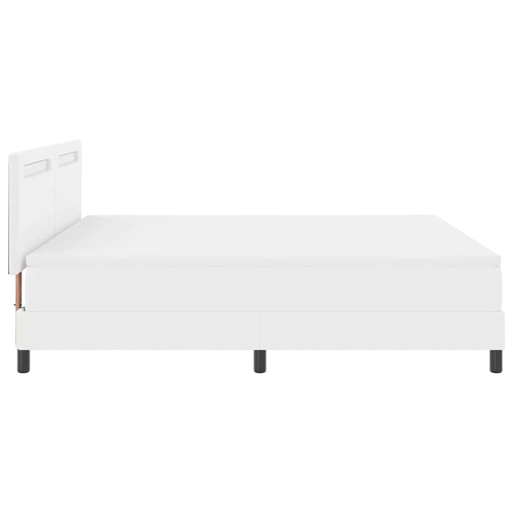 vidaXL Σκελετός κρεβατιού με στρώμα Λευκό 180 x 200 cm Τεχνητό δέρμα