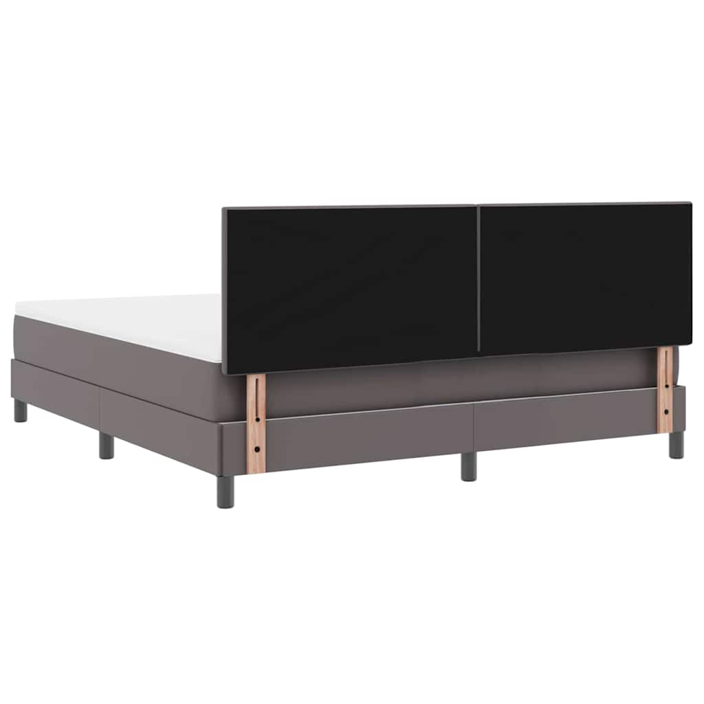 vidaXL Σκελετός κρεβατιού με στρώμα Γκρι 180 x 200 cm Τεχνητό δέρμα