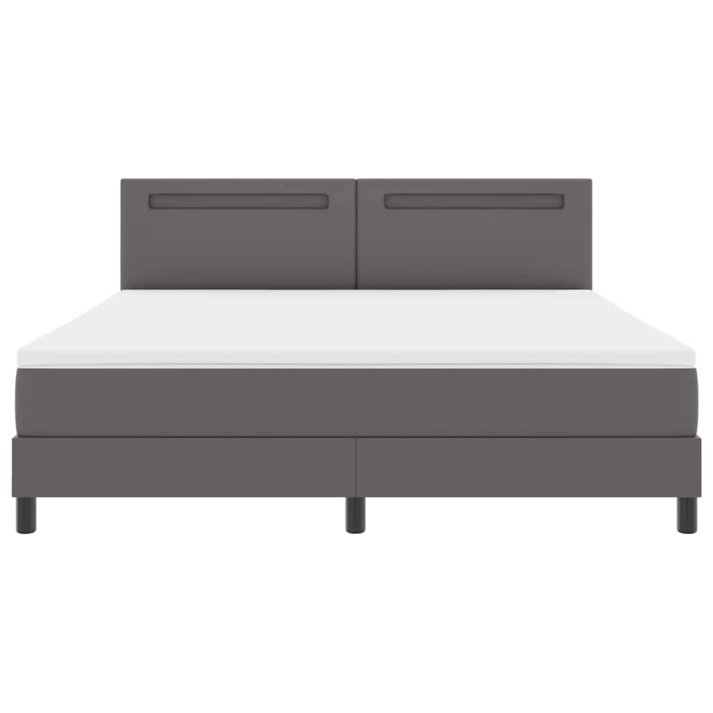 vidaXL Σκελετός κρεβατιού με στρώμα Γκρι 180 x 200 cm Τεχνητό δέρμα