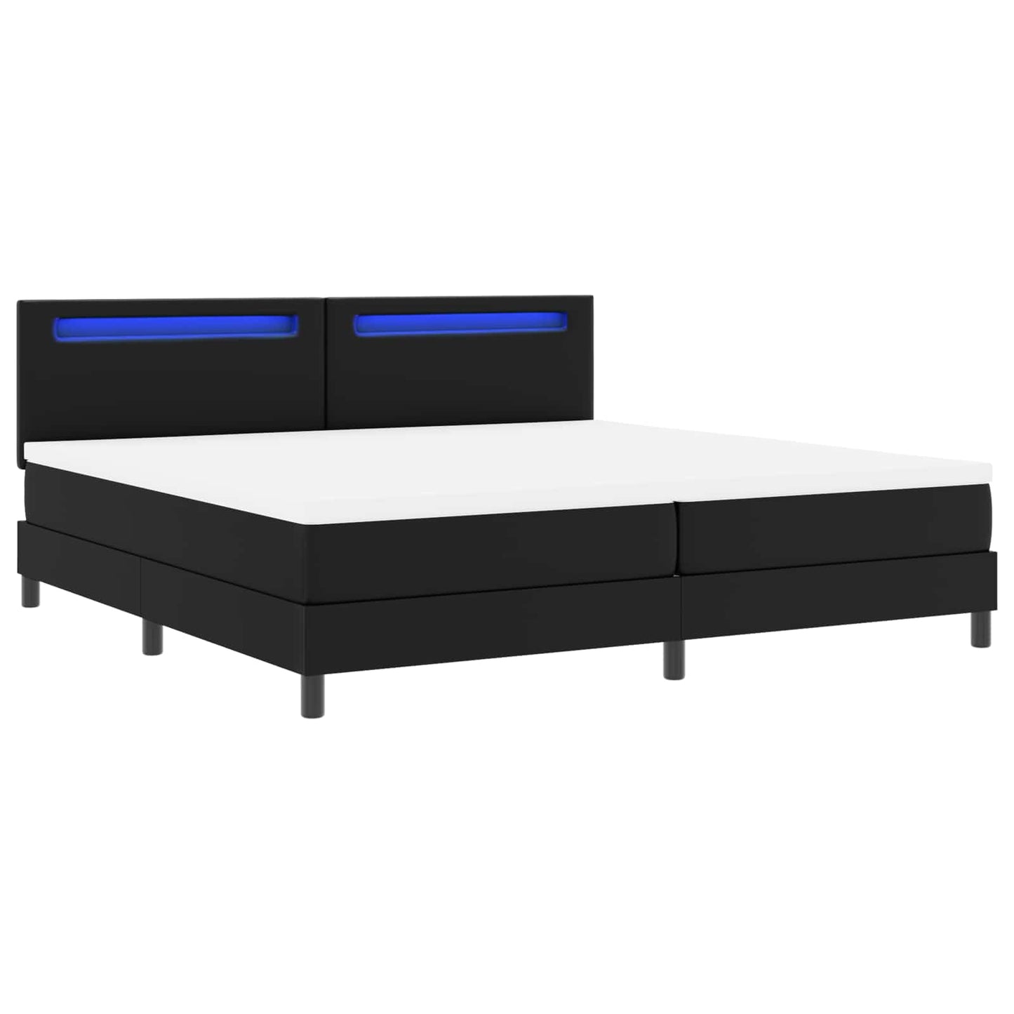 vidaXL Κρεβάτι με ελατήρια με στρώμα Μαύρο 200 x 200 cm Τεχνητό δέρμα