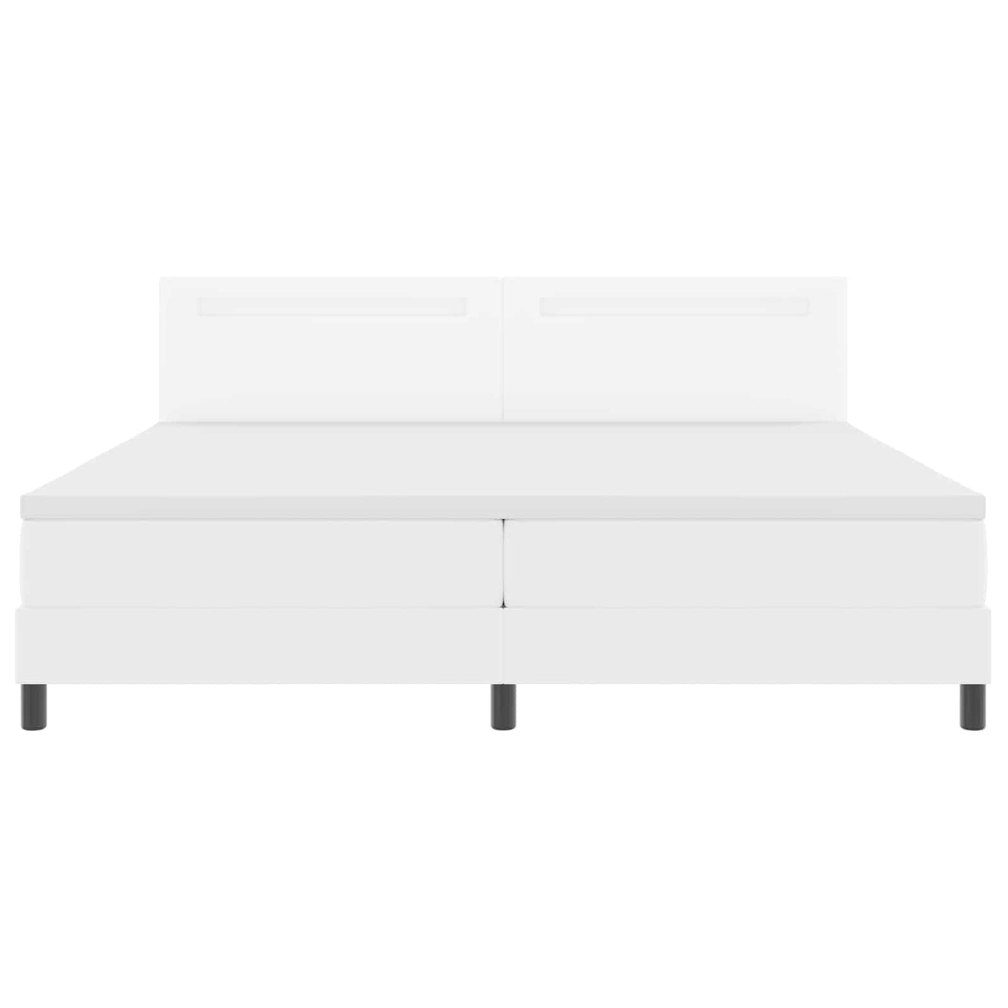 vidaXL Κρεβάτι με ελατήρια με στρώμα Λευκό 200 x 200 cm Τεχνητό δέρμα