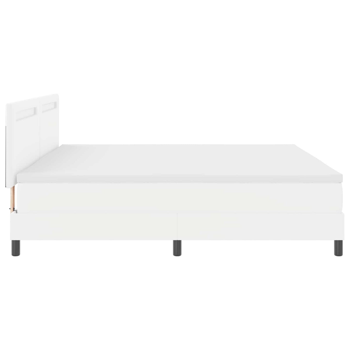 vidaXL Κρεβάτι με ελατήρια με στρώμα Λευκό 200 x 200 cm Τεχνητό δέρμα