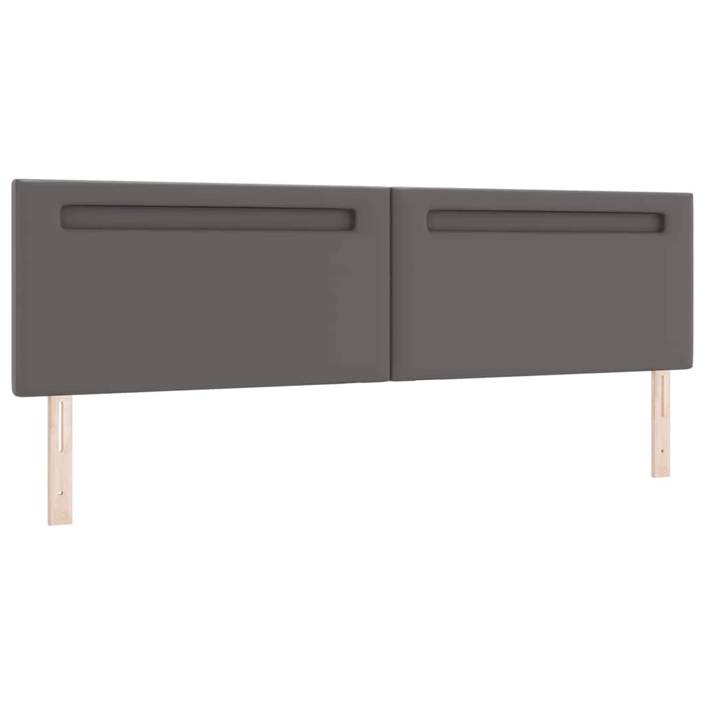 vidaXL Σκελετός κρεβατιού με στρώμα Γκρι 200 x 200 cm Τεχνητό δέρμα