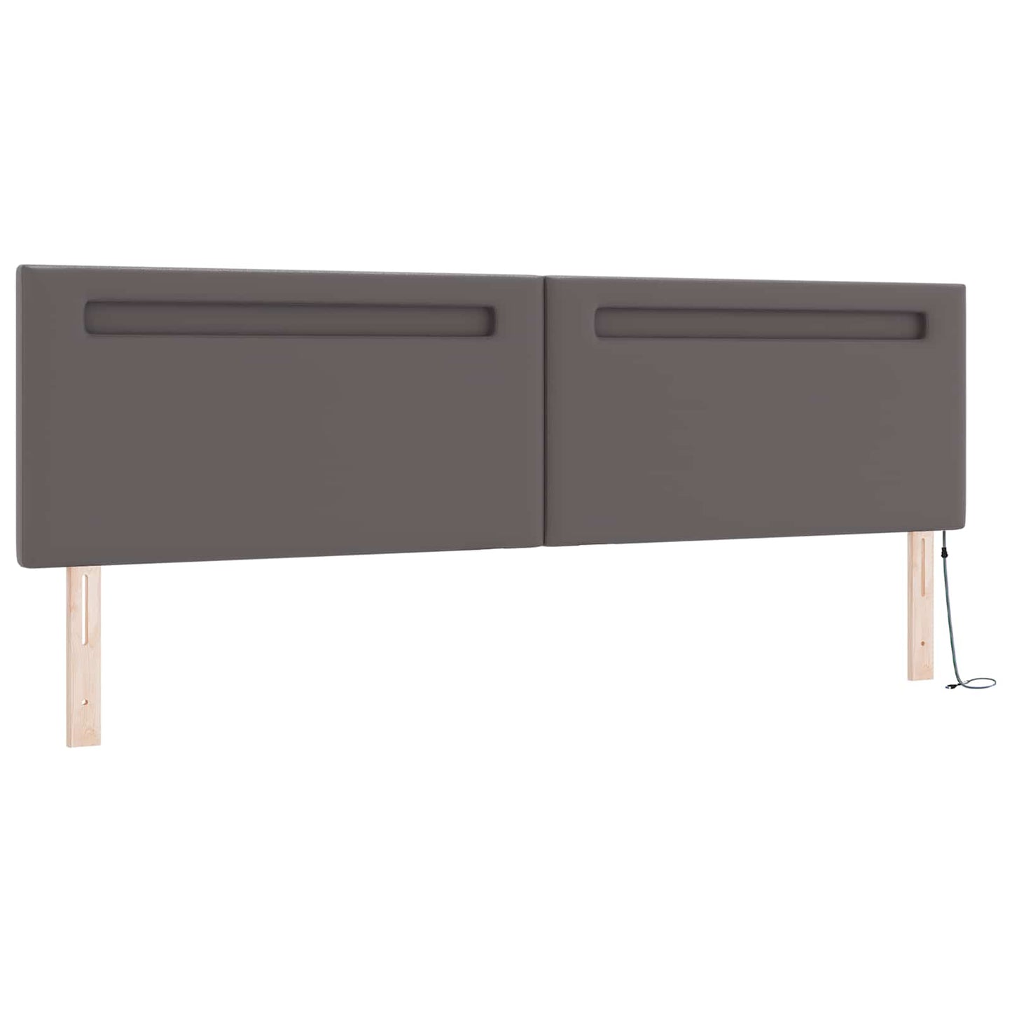 vidaXL Κρεβάτι με ελατήρια με στρώμα Γκρι 200 x 200 cm Τεχνητό δέρμα