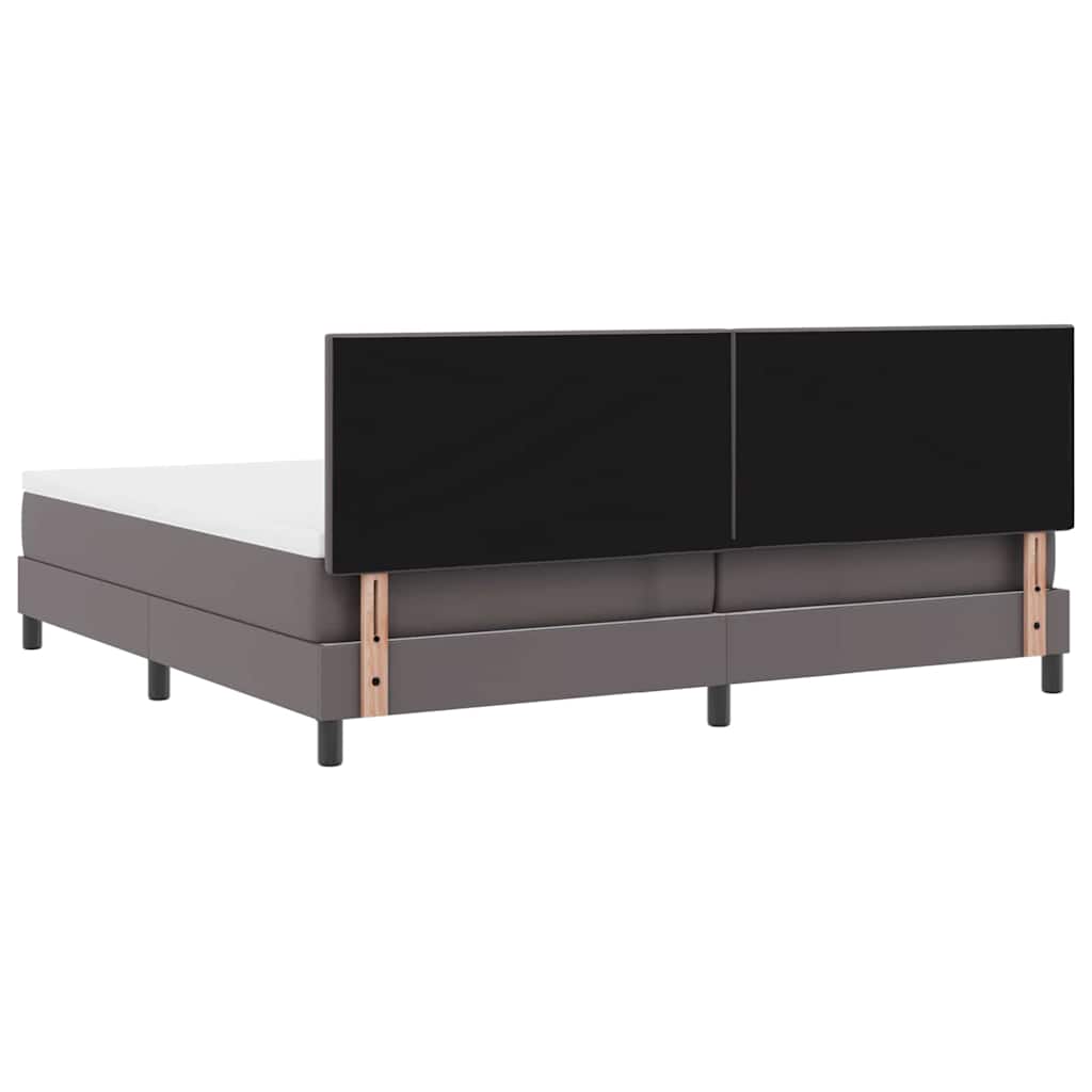 vidaXL Σκελετός κρεβατιού με στρώμα Γκρι 200 x 200 cm Τεχνητό δέρμα