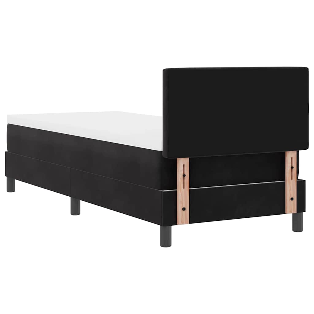 vidaXL Κρεβάτι με ελατήρια με στρώμα Μαύρο 80 x 200 cm Βελούδο