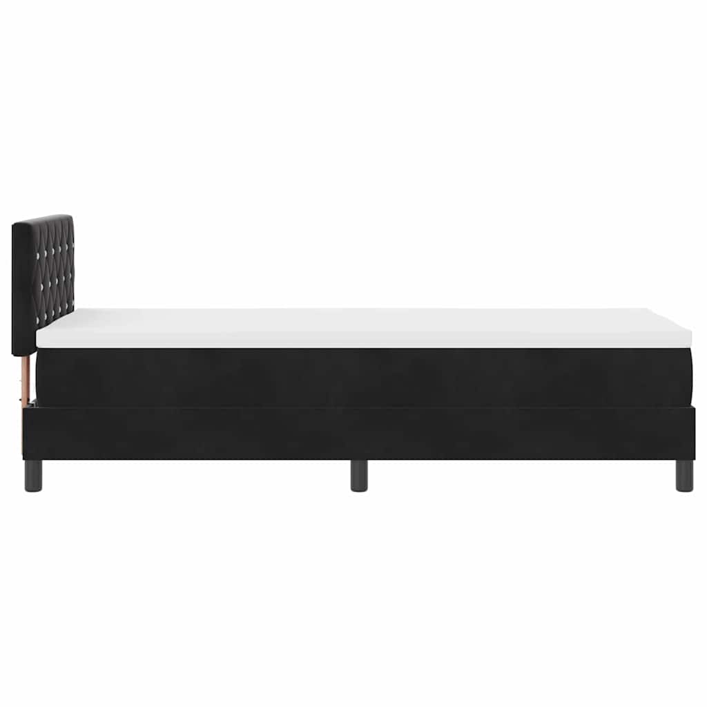 vidaXL Κρεβάτι με ελατήρια με στρώμα Μαύρο 80 x 200 cm Βελούδο
