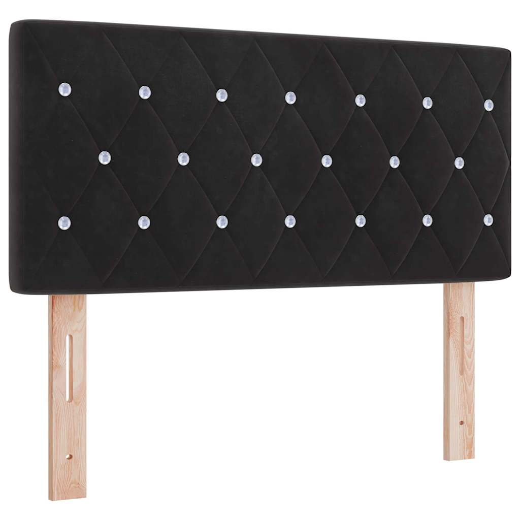 Κρεβάτι Box Spring με Στρώμα vidaXL Μαύρο 90x200 εκ. Βελούδο