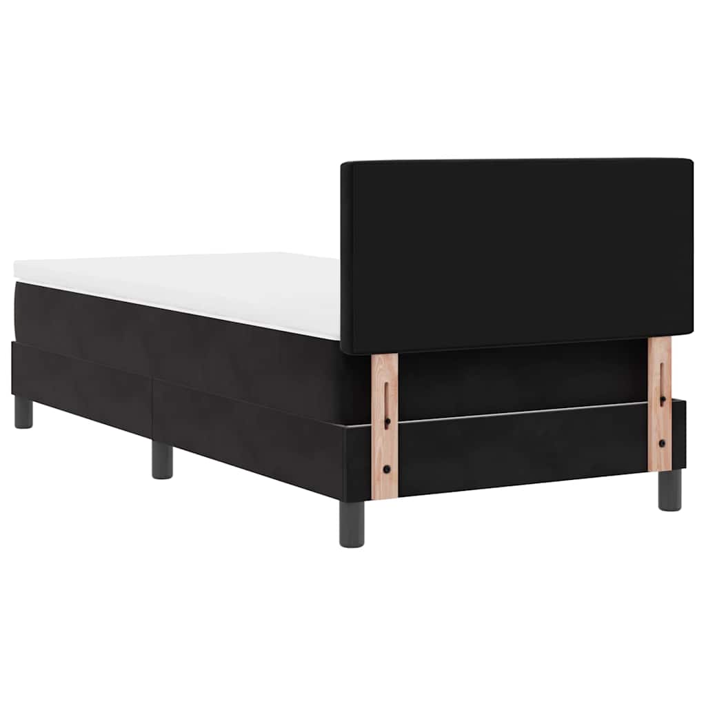 Κρεβάτι Box Spring με Στρώμα vidaXL Μαύρο 90x200 εκ. Βελούδο
