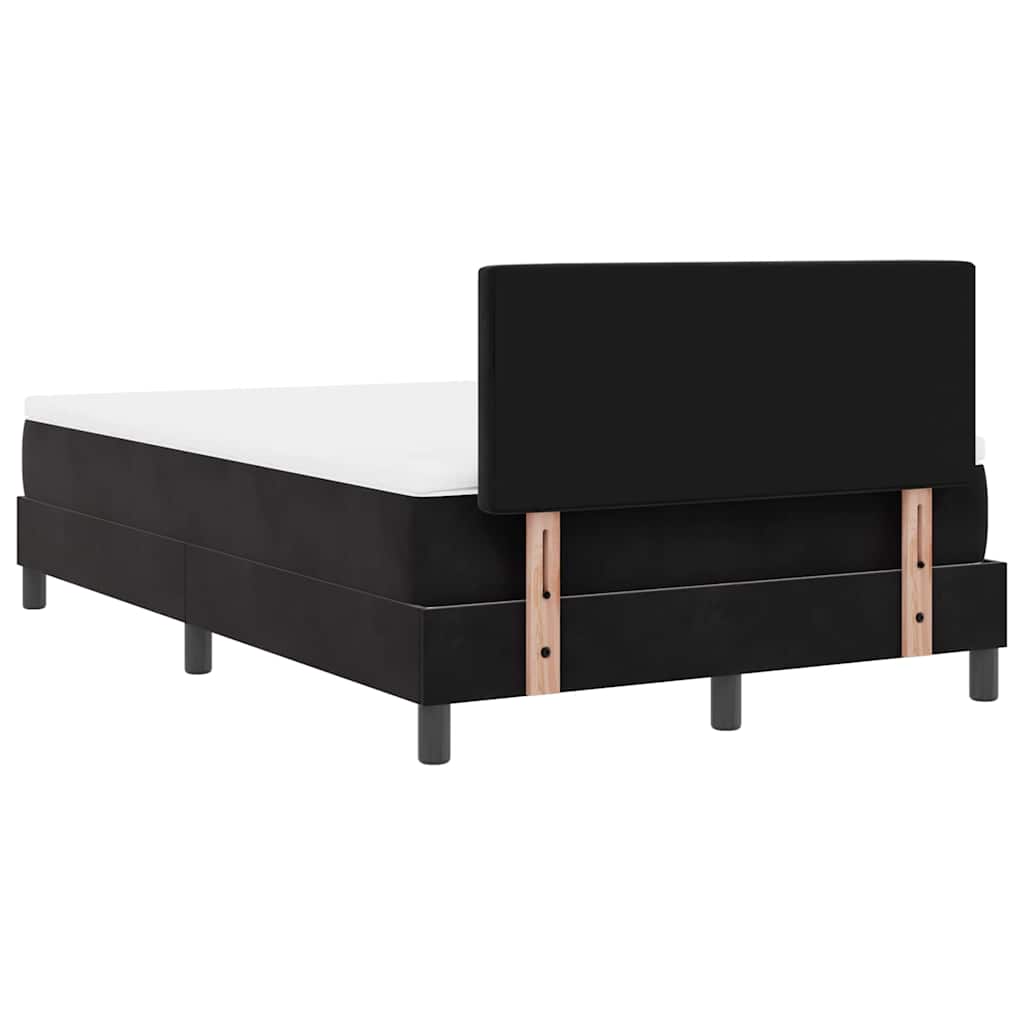 vidaXL Κρεβάτι με ελατήρια με στρώμα Μαύρο 120 x 200 cm Βελούδο